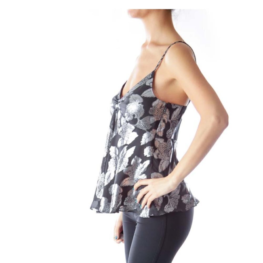 Banana Republic Black Metallic Flower Top - Picture 3 of 3